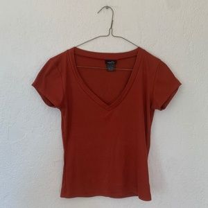 Red Low neck Top